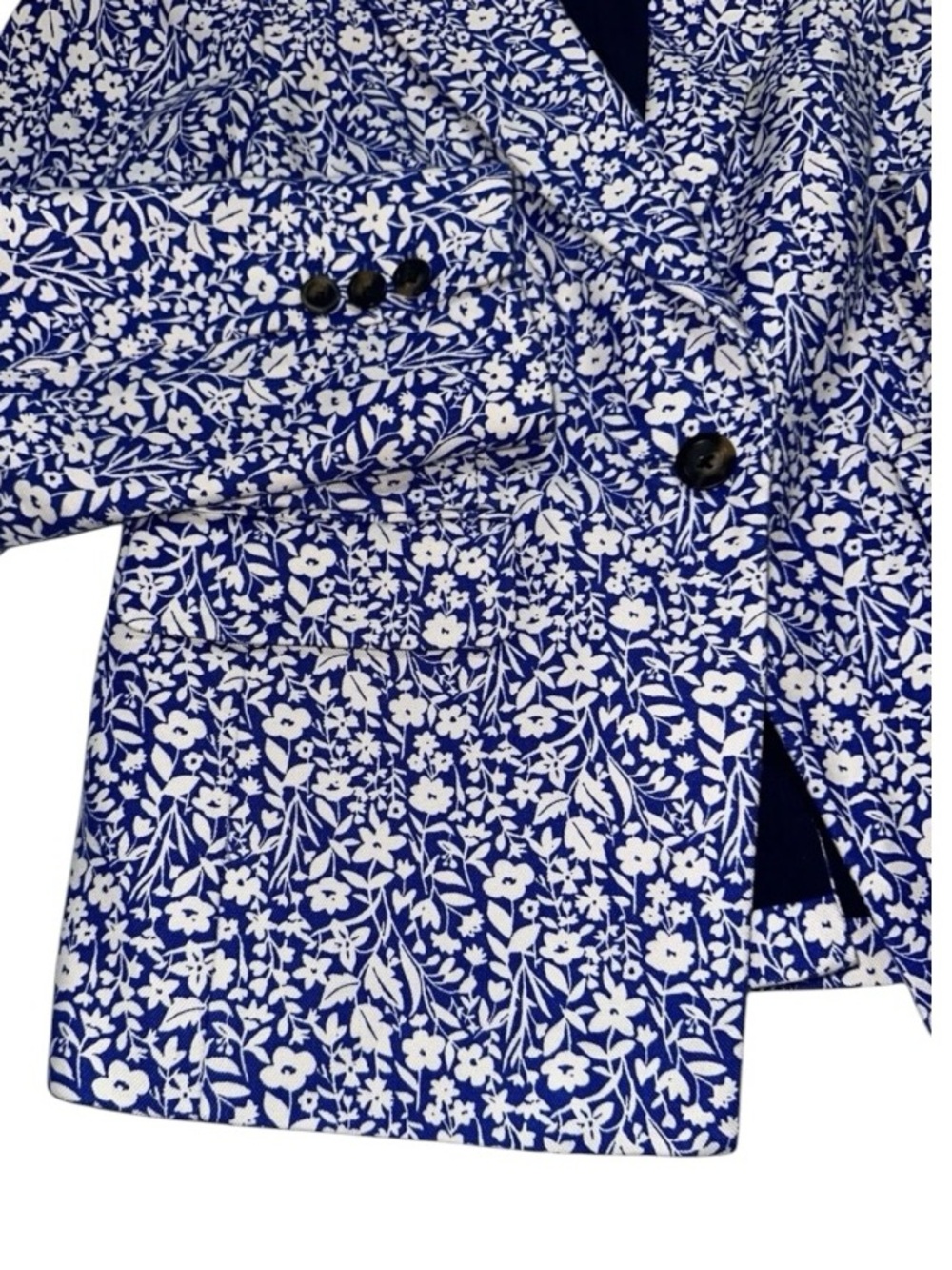 Boden Blue Floral Carrie Single Button Blazer Jacket Size 14 NWOT Cottagecore - Picture 6 of 16